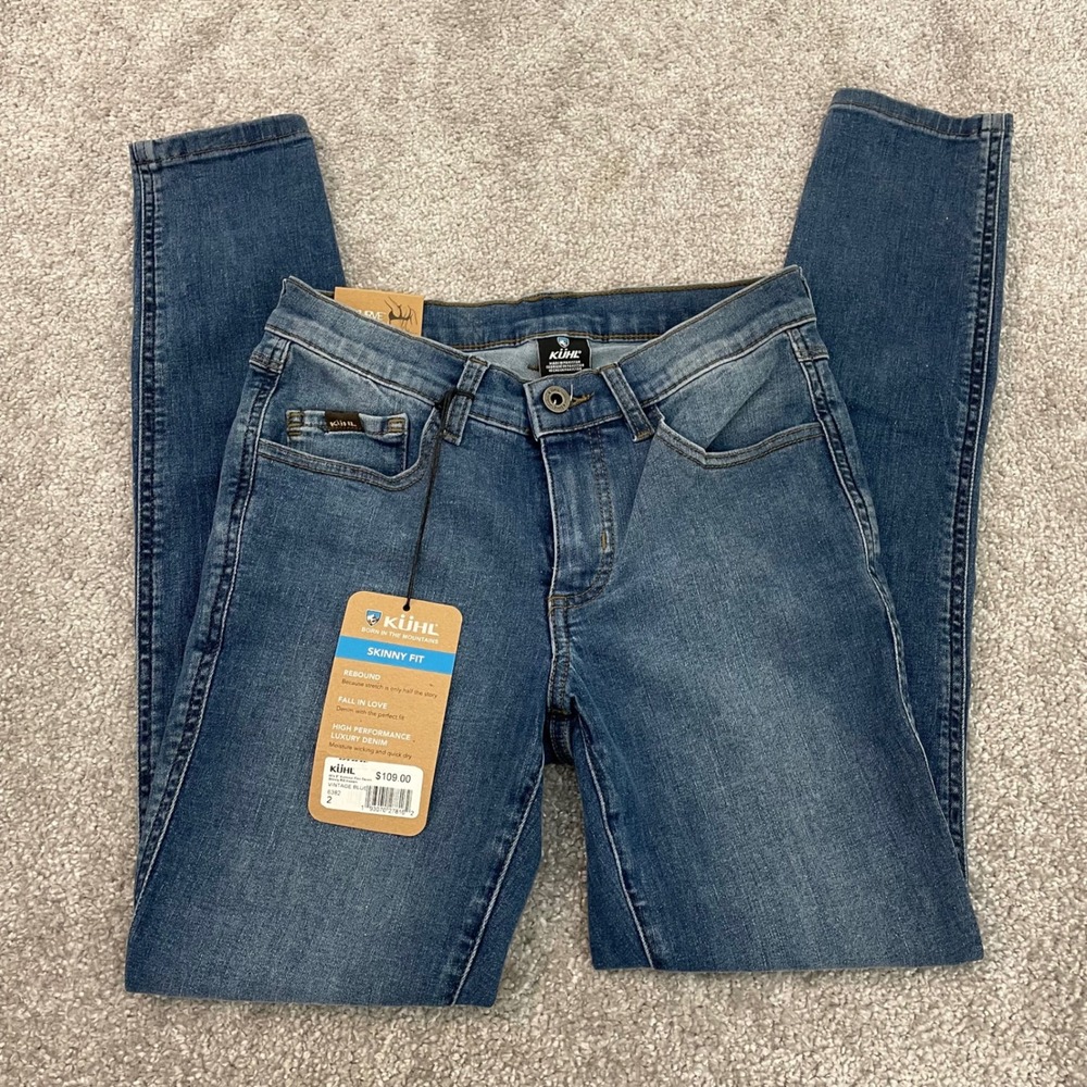 KUHL Jeans Womens 2 Kontour Flex Skinny Vintage Blue Rebound Stretch NEW NWT